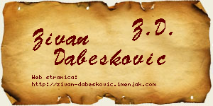 Živan Dabesković vizit kartica